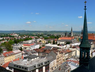 pohled z věže sv. Mořice na Horní náměstí